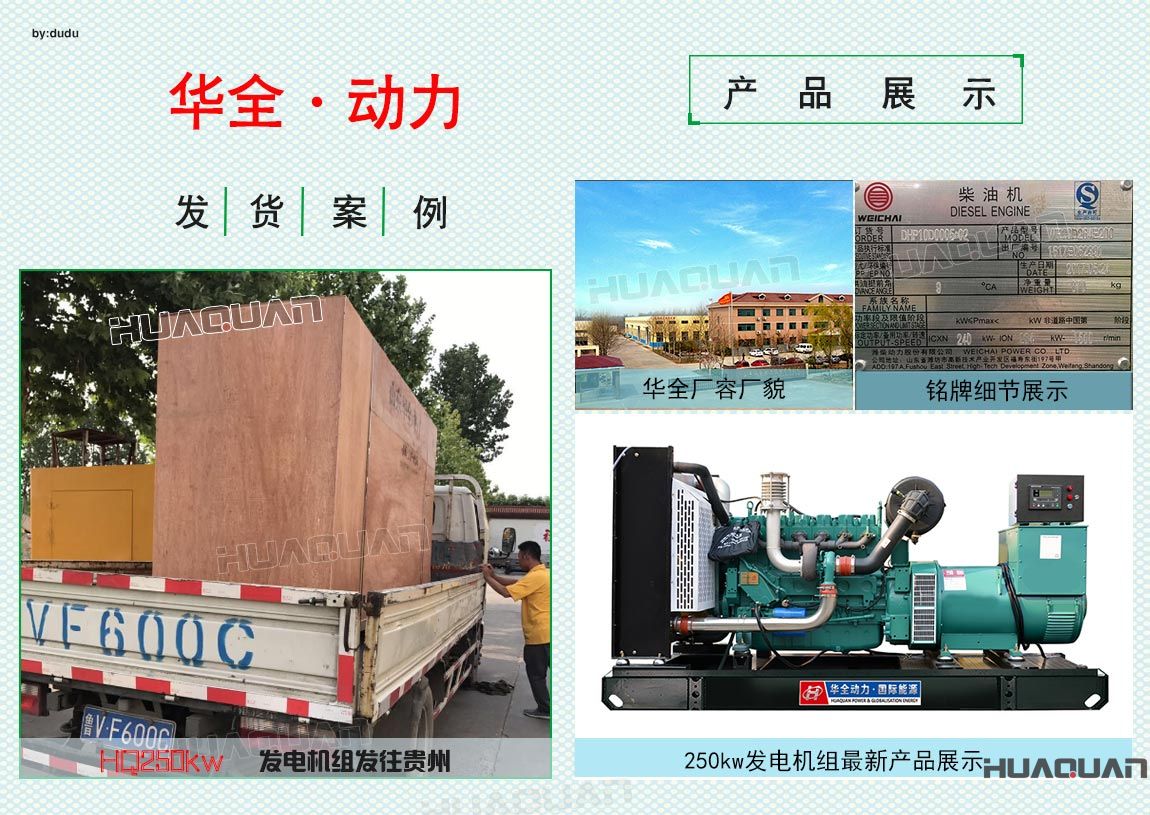 貴州客戶在華全采購的250kw發(fā)電機組于6月5日出廠